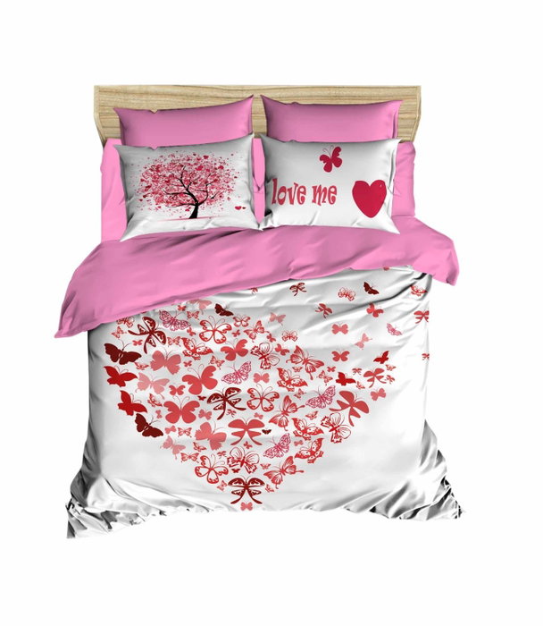 L'essentiel linge de maison Juego de Funda de Edredón Doble con Impresión 3D, Blanco, Rosa y Rojo L'essentiel linge de maison Juego de Funda de Edredón Doble con Impresión 3D, Blanco, Rosa y Rojo